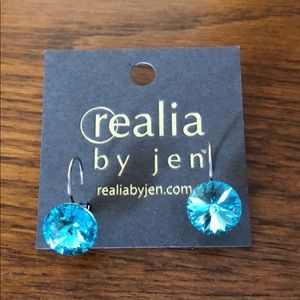 Realia by Jen blue Swarovski crystal earring